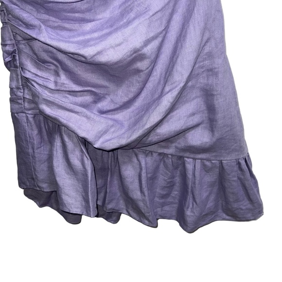 Amanda Uprichard X Revolve Kavala 100% Linen Dress In Lilac - Picture 6 of 12